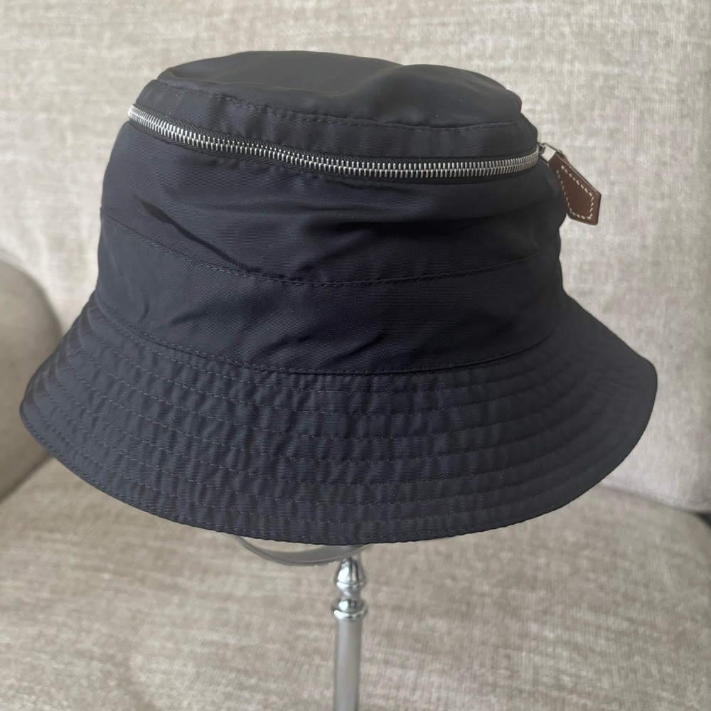 ✨HERMES Black Bucket Hat CHAPEAUX MOTSCH SZ 59 Zip Top Excellent Condition RARE! - Picture 3 of 13